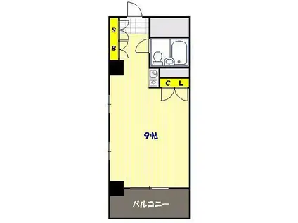 コロネード蕨(ワンルーム/4階)の間取り写真