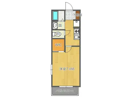 アビタシオン西川(1K/1階)の間取り写真