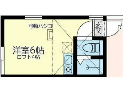ユナイト幸シェリーメイ(ワンルーム/2階)の間取り写真