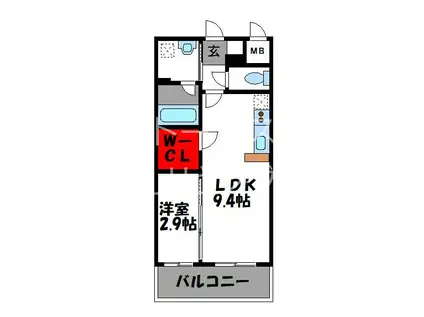CINQ IWASE BLD(1LDK/3階)の間取り写真