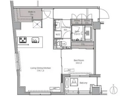 アルタマレア(1LDK/2階)の間取り写真