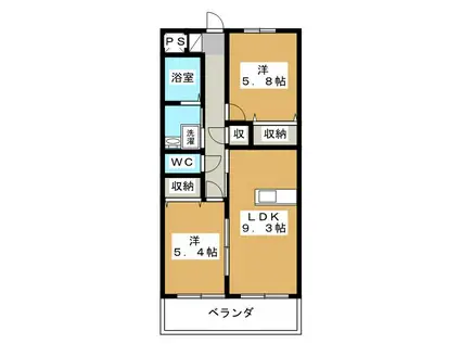 マンションコンセルジュ(2LDK/3階)の間取り写真