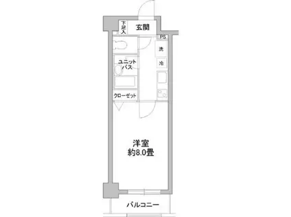 カスタリア野毛山(1K/5階)の間取り写真