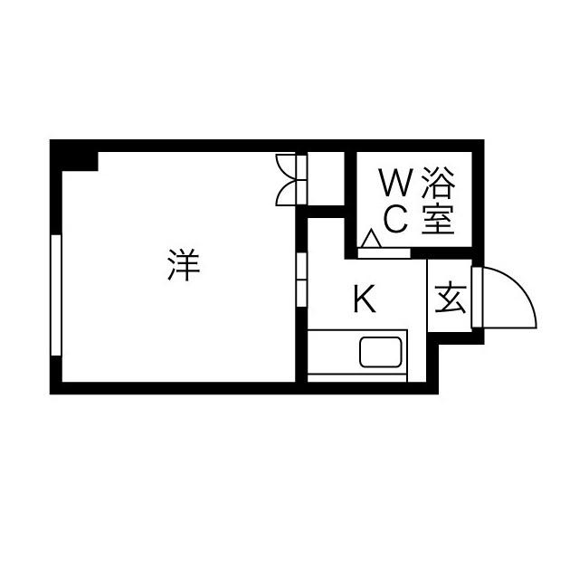 藤井ビル北14条(1K/1階)の間取り写真