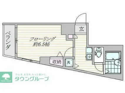 プラザ聖蹟(1K/6階)の間取り写真