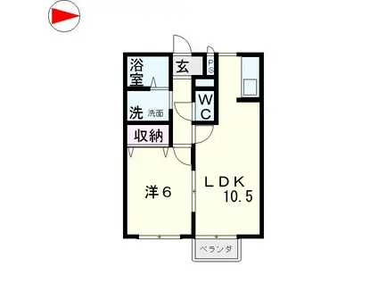 ベルコート木ノ座A(1LDK/2階)の間取り写真