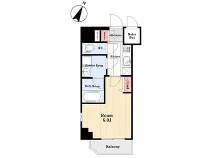 川崎デントヒルズ(1K/2階)の間取り写真