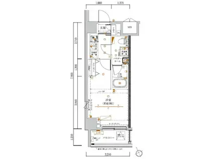 LUMEED立川(1K/10階)の間取り写真