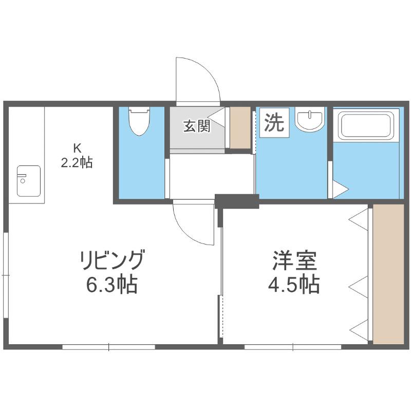 ENCHANT S-VILLAGE16Nエンチャントエスヴィレッジ1(1LDK/2階)の間取り写真
