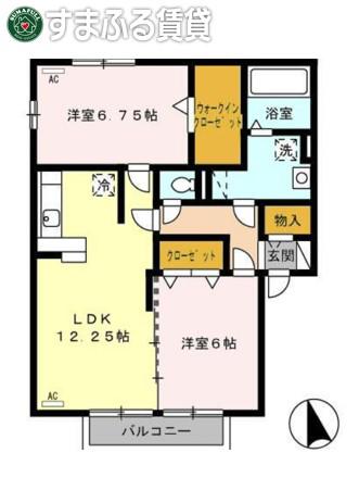 PREMIUM STAGE 吉祥(2LDK/2階)の間取り写真
