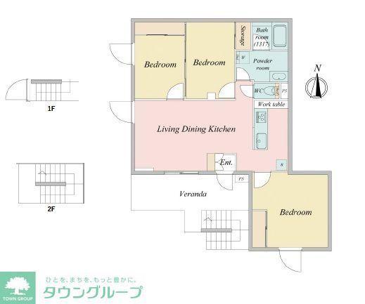 ベルメゾン中村橋ノースNW(3LDK/1階)の間取り写真