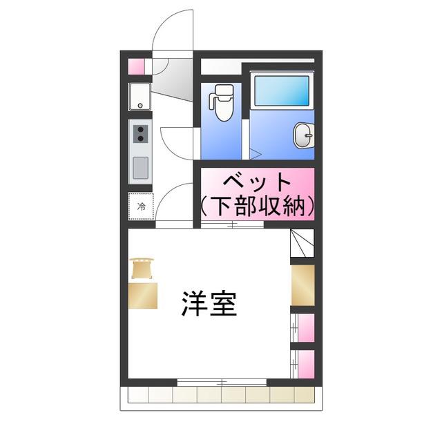レオパレスサンシャイン北条(1K/1階)の間取り写真