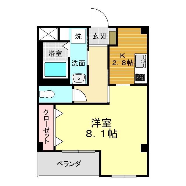 コンフォース栄(1K/2階)の間取り写真