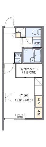 レオパレスイタンキ浜(1K/1階)の間取り写真
