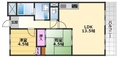 サラスバティ肥子(2LDK/2階)の間取り写真