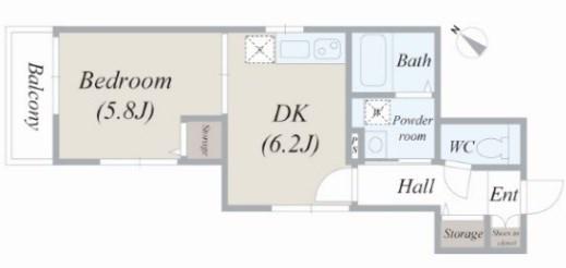 LIBELLE山王(1DK/2階)の間取り写真