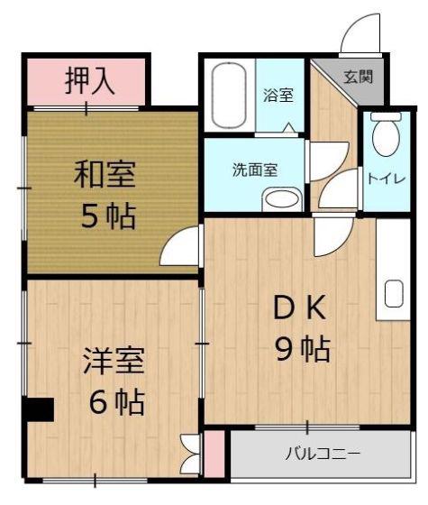 グランディールマツノ(2DK/3階)の間取り写真