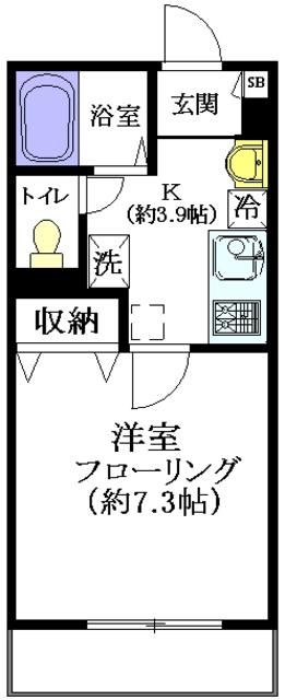 ベルメゾン鷺宮(1K/1階)の間取り写真