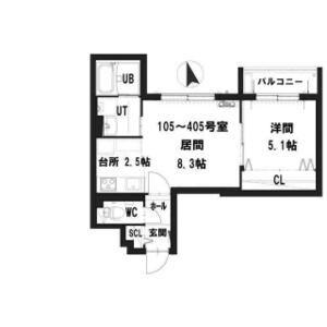 グランメール・シャリテ(1LDK/3階)の間取り写真