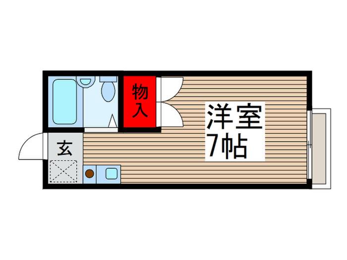 プリムローズ(ワンルーム/2階)の間取り写真