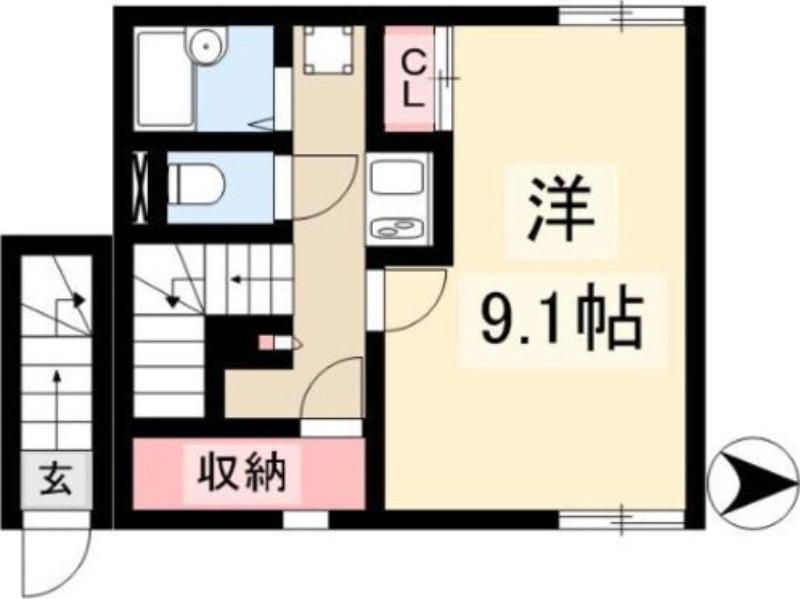アビテ池下(1K/2階)の間取り写真