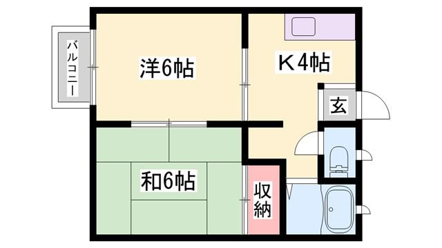 グレイスフルコート(2K/1階)の間取り写真