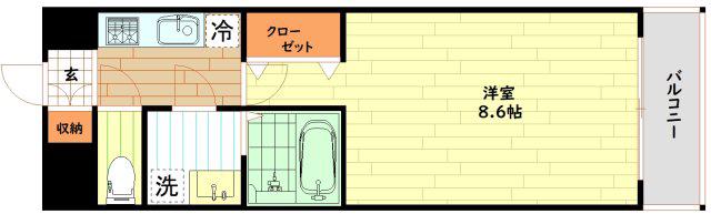 エスリード福島第5(1K/6階)の間取り写真