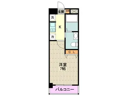 LASANTE立川(1K/4階)の間取り写真