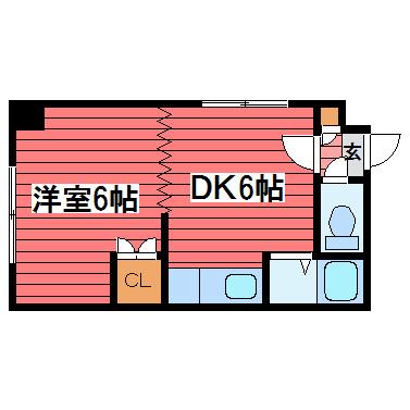アビアシオン壱番館(1DK/4階)の間取り写真