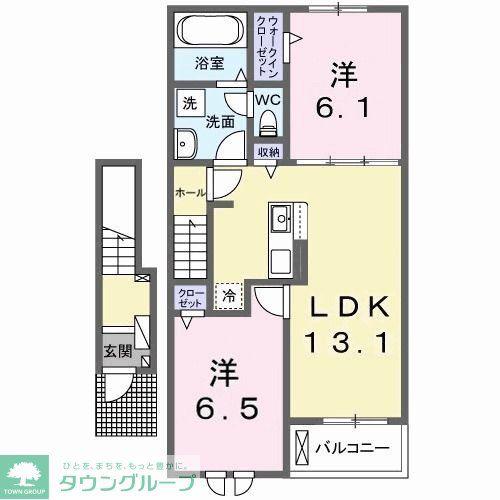 エタニティ・C(2LDK/2階)の間取り写真