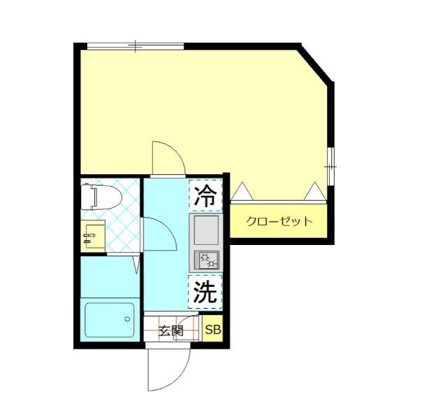 ベルエクラ品川(1K/1階)の間取り写真