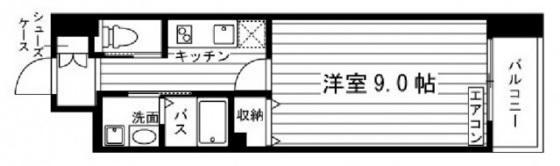 フォレスタ川崎医大東(1K/3階)の間取り写真