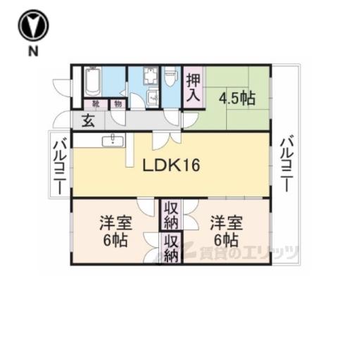 バローゼ12(3LDK/1階)の間取り写真