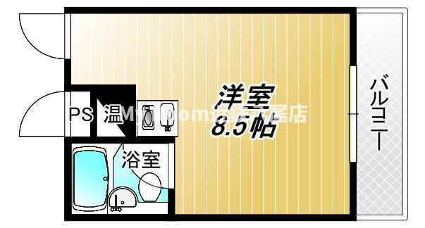 カサパラシオ(ワンルーム/1階)の間取り写真
