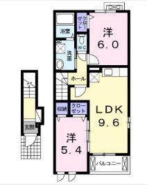 クワトロジール(2LDK/2階)の間取り写真