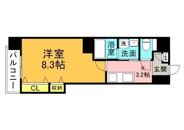 BOND BLD.III(1K/9階)の間取り写真