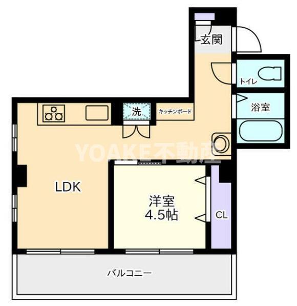 スペースファイブ(1LDK/4階)の間取り写真