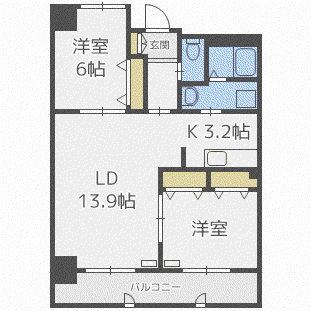 PATIOS7(2LDK/4階)の間取り写真