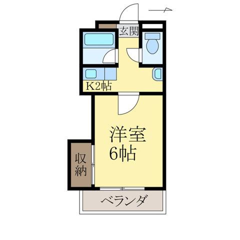 モアナルーム2(1K/1階)の間取り写真