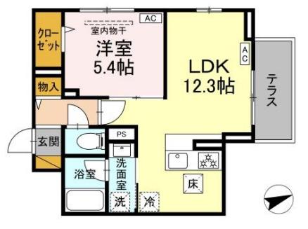 D-STELLA(1LDK/1階)の間取り写真