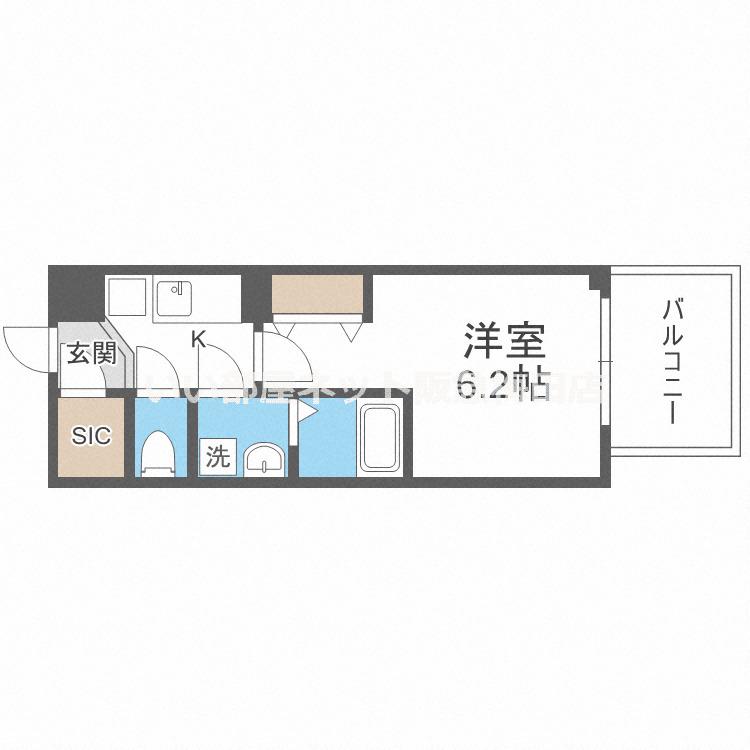 ワールドアイ梅田ウエスト(1K/9階)の間取り写真