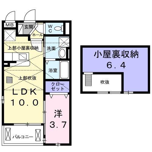 レジデンス サピー(1LDK/2階)の間取り写真
