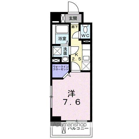 LINO(1K/2階)の間取り写真
