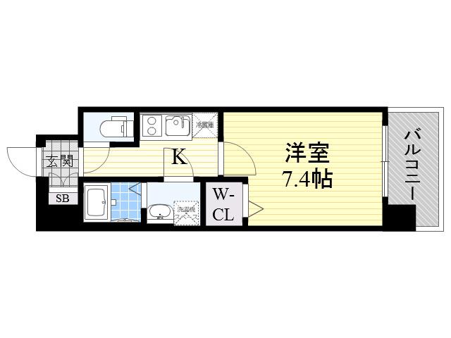 レジュールアッシュ京橋(1K/9階)の間取り写真