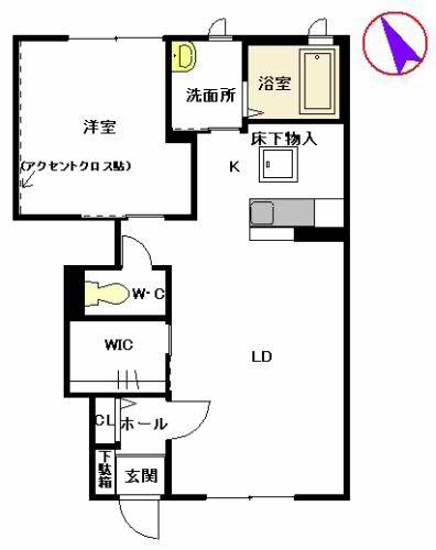 パステロ (1LDK/1階)の間取り写真