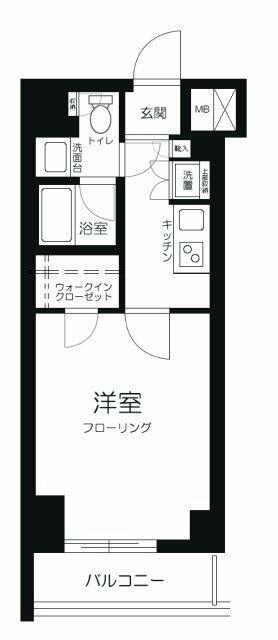 ルーブル清澄白河参番館(1K/2階)の間取り写真