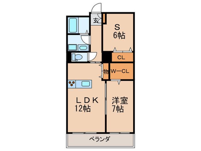 エスペランス阿倍野(1SLDK/2階)の間取り写真