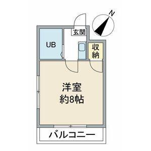 ヒルトップ平和ヶ丘(1K/1階)の間取り写真