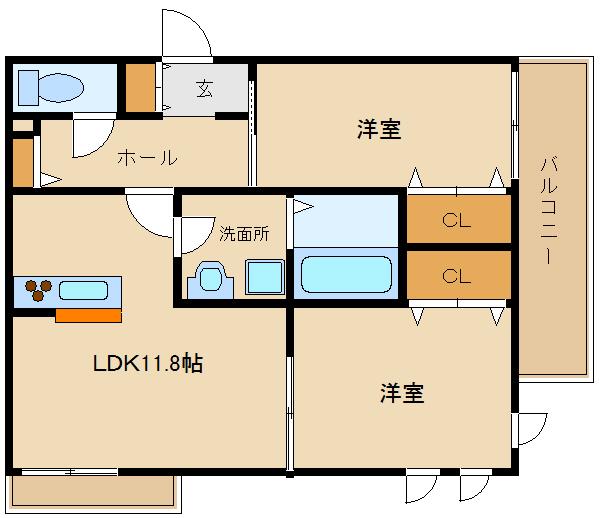 SHMカサ ルシーダ(2LDK/3階)の間取り写真