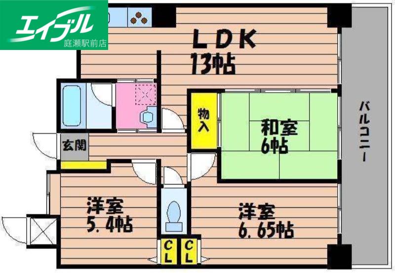 アーバンビュー倉敷(3LDK/5階)の間取り写真